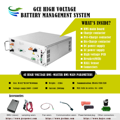 Sistema di gestione delle batterie ad alta tensione BMS 304S972.8V 250A Lifepo4 BMS 1500V Per UPS BESS Rack Batteria al litio Energia