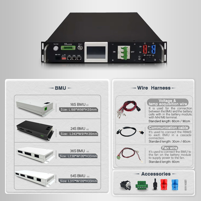 5000 Event Records Master Slave All In One Voltage BMS 120V-500V AC/DC Doppio alimentatore Nero