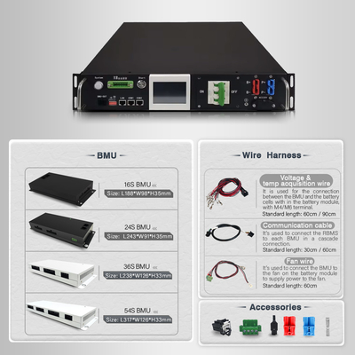 GCE 96S 307.2V 50A LFP BMS Relay ad alta efficienza BMS Monitoraggio in tempo reale e protezione avanzata