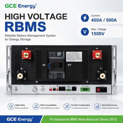 GCE Energy High Voltage Battery Management System per lo stoccaggio dell'energia 350V-1500V 400A/500A Soluzione BMS per batterie al litio, ESS, sistemi UPS e applicazioni di energia rinnovabile