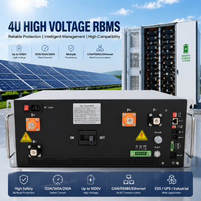 Industrial 4U Rack Mount BMS 125A 160A 250A per sistema di stoccaggio di energia commerciale.